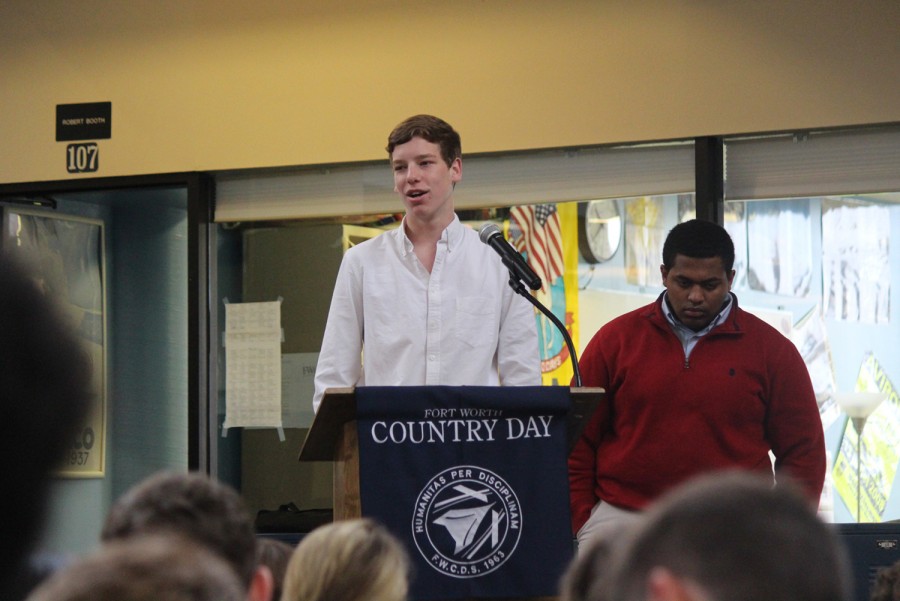 Ketrick Karsten 16 explains why he is a prime Honor Council candidate. Photo by Sam Kim.