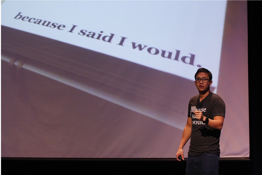 Alex Sheen, founder of because I said I would. spoke to students about the importance of keeping promises as part of the Chip Herr 80 lecture series.  Photo courtesy FWCD.