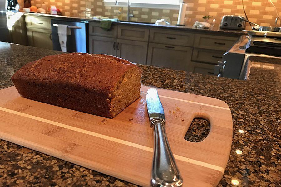 Christina Kelly 18 cooks pumpkin bread with her family every year for Thanksgiving. 