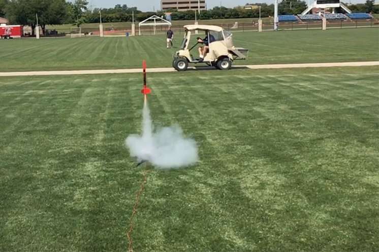Students+in+Stephen+Dickeys+engineering+class+launched+rockets+last+week+as+their+final+project.