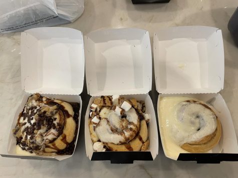 The three top picks for best cinnamon roll at Cinnaholic include Smores, Cookie Dough and regular. 