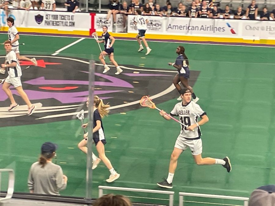 Crumley 25 playing at Dickies Arena with her team Keller Lacrosse.