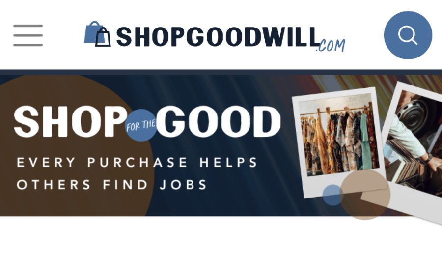 The ShopGoodwill.com home page, which includes plenty designer items in the Featured section.