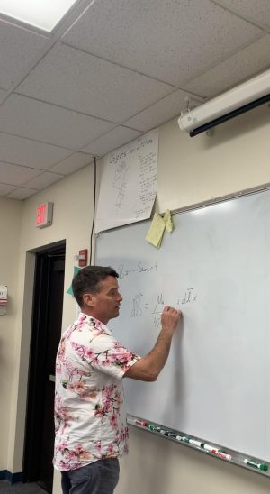 John Cordell teaching an enginnering class. 