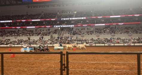 Wagon Barrel Racing in Dickies Arena at the Fort Worth Stock Show and Rodeo. 
