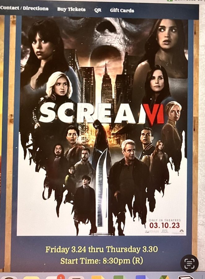 The image on Coyote Drive Ins website that served as a harbinger for Gigi Schueneman 26 when going to watch Scream VI.