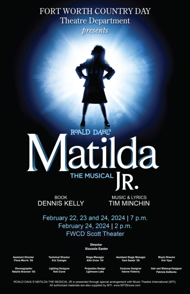 Matilda, Jr. runs Feb. 22-24, and includes both MS and US students. 
