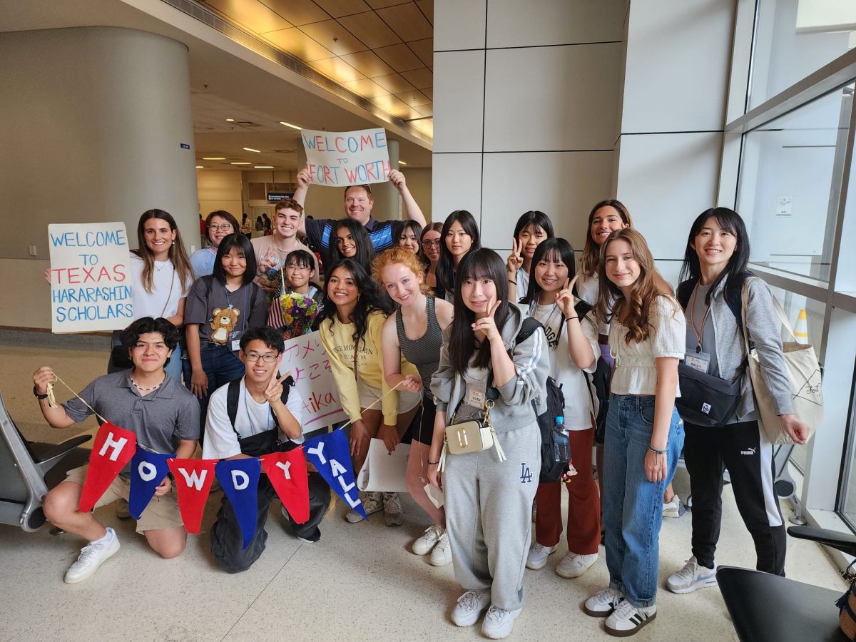 The delegations meet at DFW Airport on the Japanese students' first day.