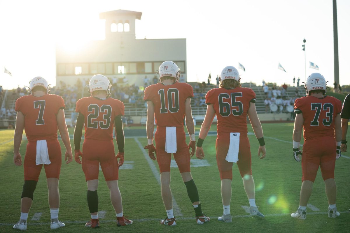 Senior Captains ready for the Battle at TVS. The game resulted in a loss for FWCD, 28-42. 