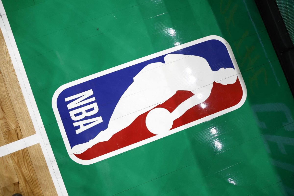 Mar 5, 2025; Boston, Massachusetts, USA; The NBA logo is seen on the court before thegame between the Boston Celtics and the Portland Trail Blazers at TD Garden. Mandatory Credit: Winslow Townson-Imagn Images