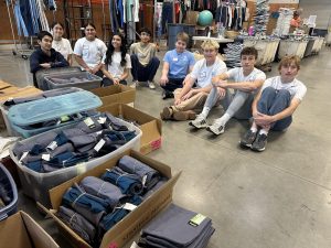 Lisa Wallace's advisory works with Union Gospel Mission to fold clothes for the people and sorted the clothing by size. 