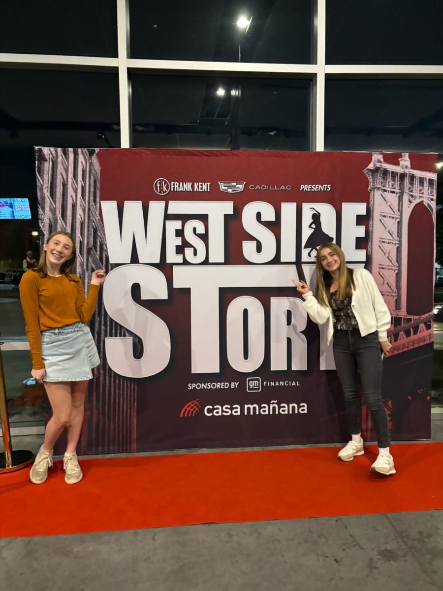 Sarah Mitchell McMillan '29 and Milly McMurrry '29 attend Casa Mañana's production of West Side Story.