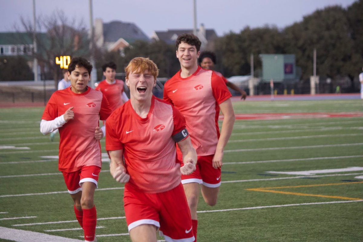 Luke Vincent '26 celebrates a win over TVS.